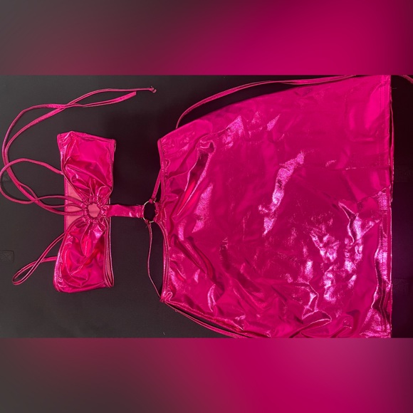 AW Chic Boutique Pink Metallic Dress - Picture 2 of 3